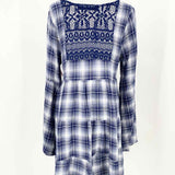 Blue Rain Women's Blue/White Tiered Plaid Size S Dress - Article Consignment