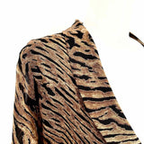 Ganni Women's Georgette Brown/Black Wrap Viscose Animal Print Maxi 36/4 Dress - Article Consignment