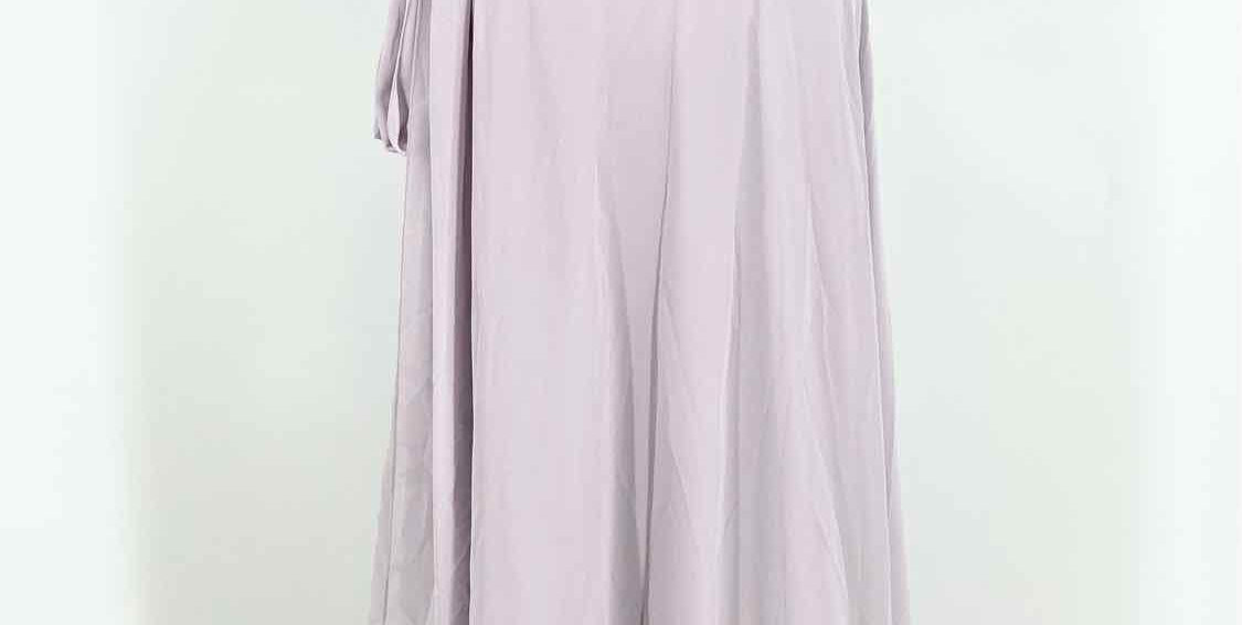Ceremony by Joanna August Women's Lavender Wrap Ruffled Formal Size M Gown - Article Consignment