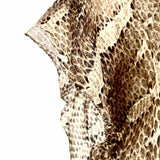 Roberto Cavalli Size 6 Brown/Tan V-Neck Silk Snake Print Sleeveless - Article Consignment