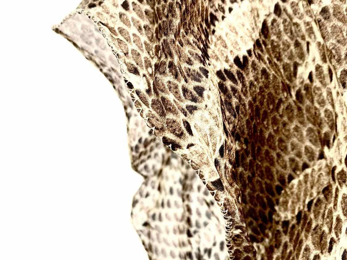 Roberto Cavalli Size 6 Brown/Tan V-Neck Silk Snake Print Sleeveless - Article Consignment