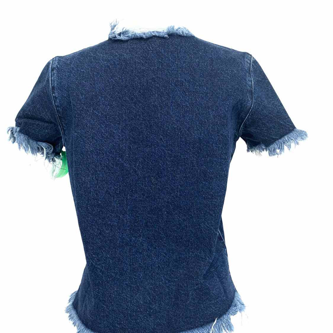 MARQUES/ALMEIDA Women's Blue Denim Size S Short Sleeve Top