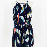 LUXMI Women's Navy/Pink Racerback Floral Size L Dress - Article Consignment