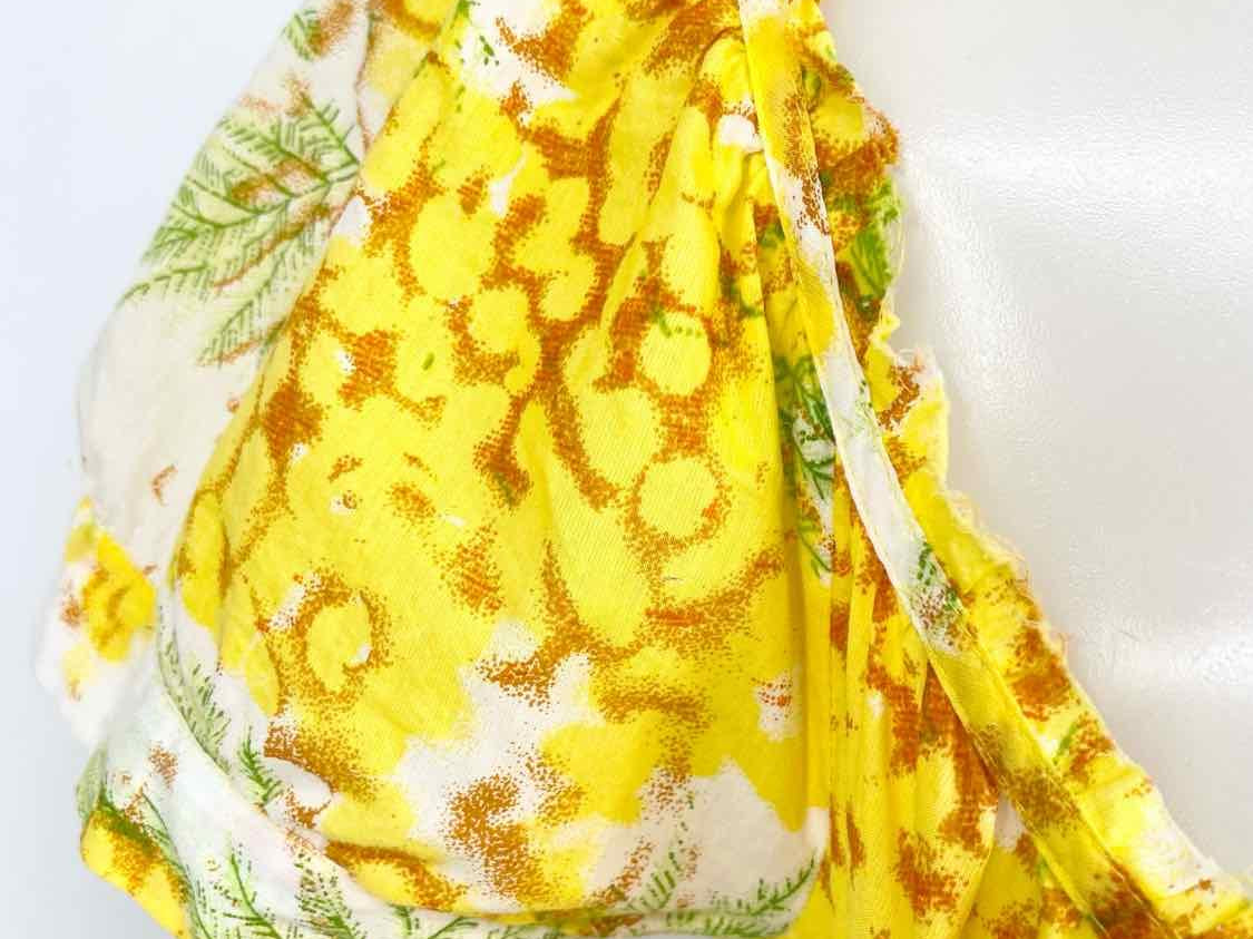 Diane Von Furstenberg Women's Yellow/Green Scoop Neck Floral Size 8 Dress - Article Consignment