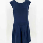 Theory Women's Navy Sleeveless Silk Size 6 Dress - Article Consignment
