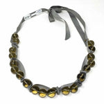 J Crew Ribbon Gray Beaded Necklace - Article Consignment