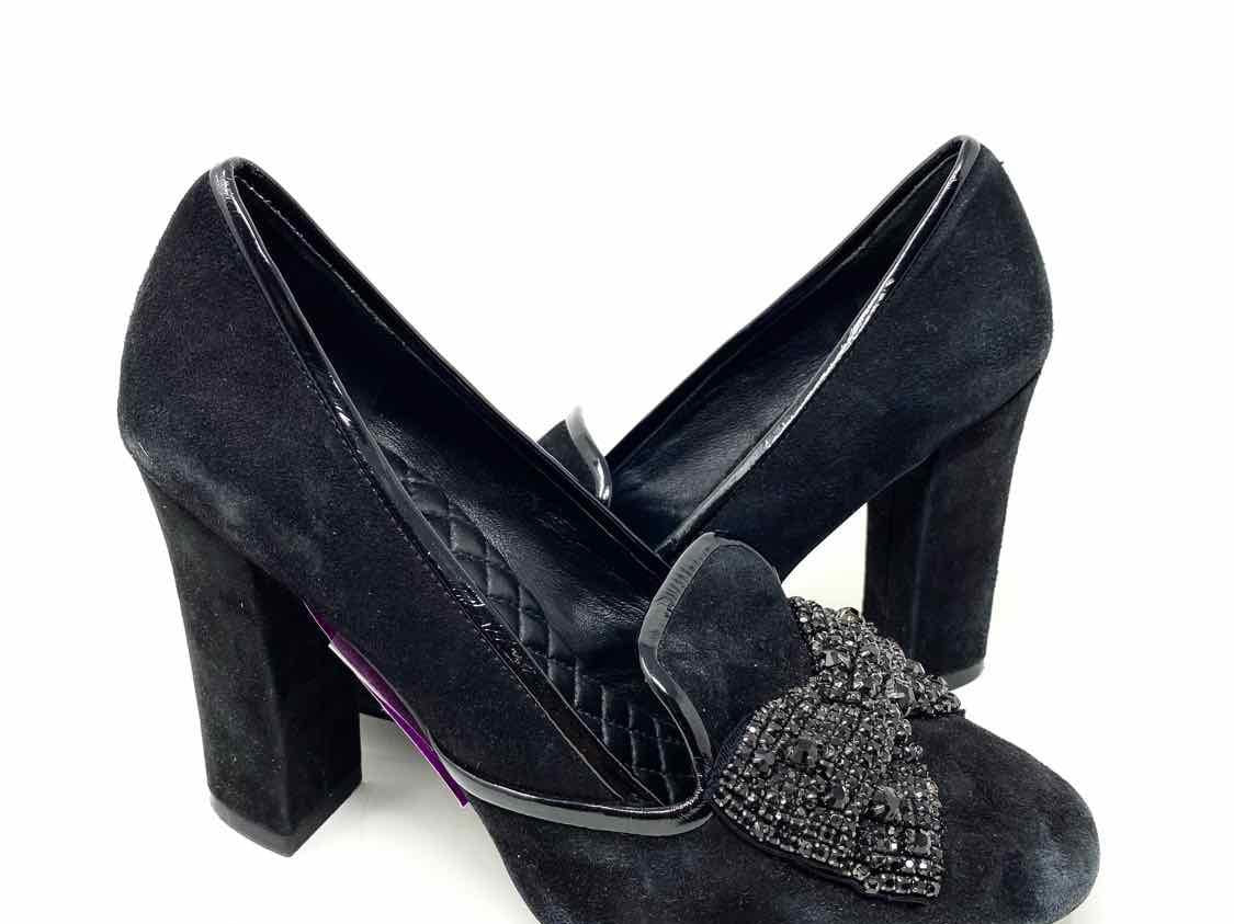 Tory Burch Women's Black Suede Embellished Size 8 Pumps - Article Consignment