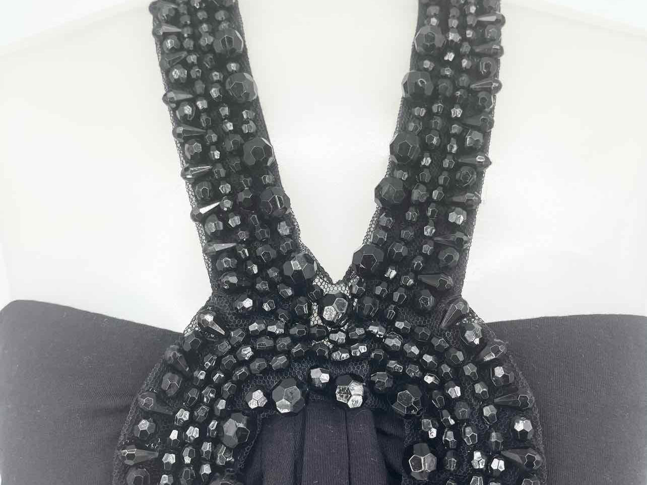Tribute Women's Black Halter Beaded Date Night Size M Dress - Article Consignment