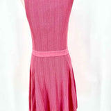 Milly Women's Chevron Keyhole Flare Neon Pink Sleeveless Knit Cut Outs  L Dress - Article Consignment