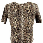 ZARA TRF Women's Tan/black T-shirt Snake Crop Size S Short Sleeve Top - Article Consignment