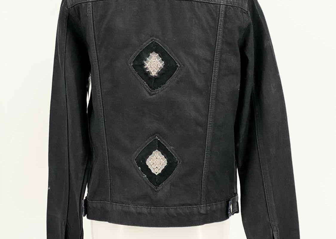 Sergio Gutierrez Size S Black/Silver Coated Denim Jacket - Article Consignment