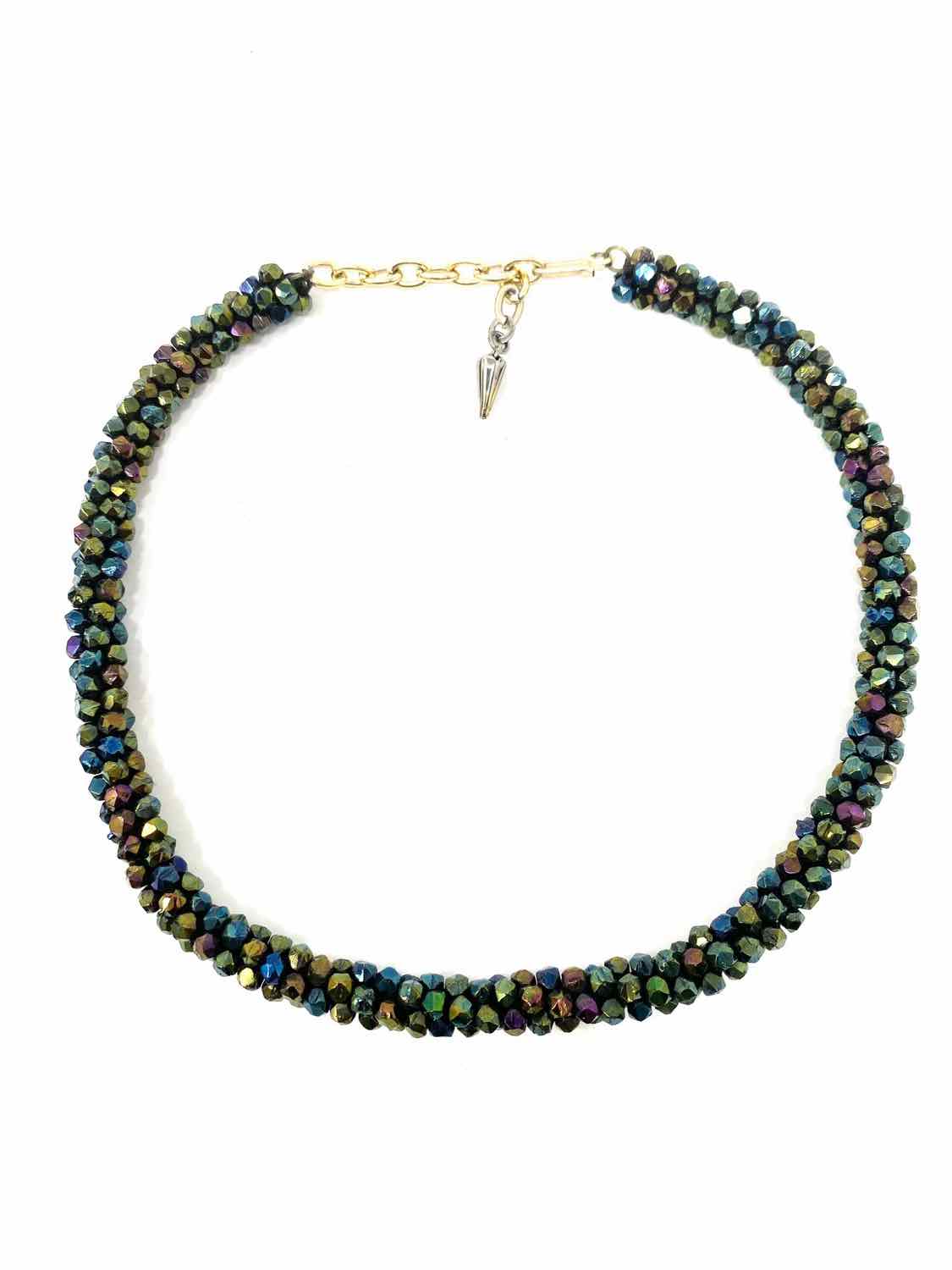 Necklace | Orisa Twist Beaded Necklace | Green and Yellow Necklace – Rush  of Ase