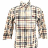 Burberry Blue Label Japan Women's Beige 3/4 Sleeve Cotton Size 38/2 Long Sleeve
