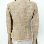 Chanel Women's Beige Linen Blend Tweed Size 36/4 Blazer - Article Consignment
