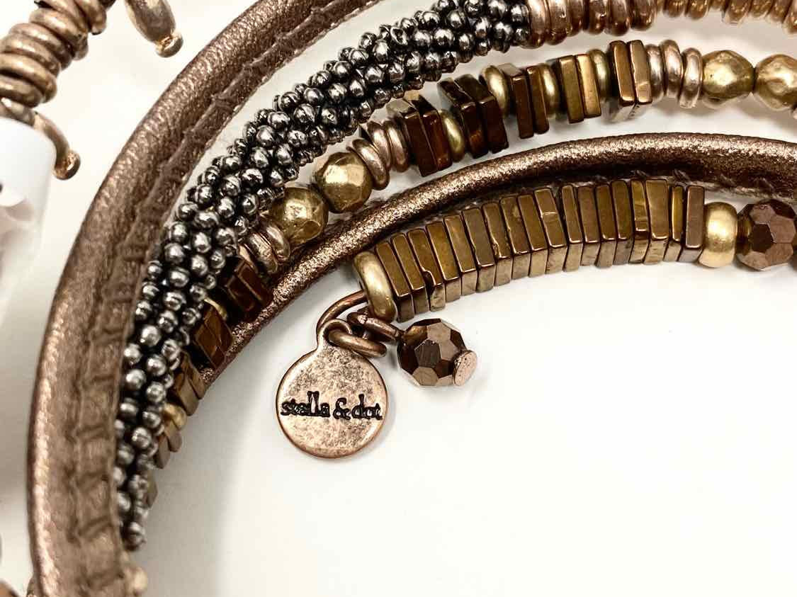 stella & dot Mauve Wrap Beaded Bracelet - Article Consignment