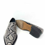 Vince Women's Gray/Black Slip-On Leather Snake Print Size 36.5/6 Bootie - Article Consignment
