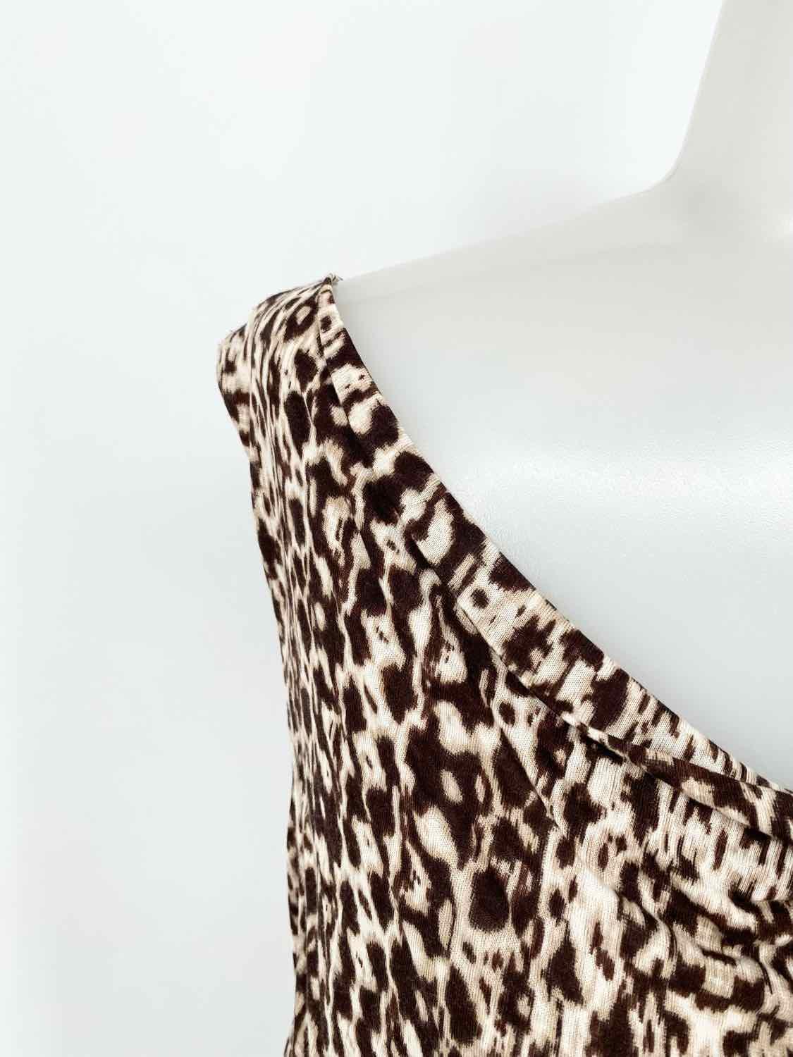 MaxMaraWEEKEND Women's brown/White Viscose Animal Print Size L Sleeveless - Article Consignment