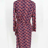 Felicity&Coco Women's Red/Blue Wrap Abstract Size M Dress - Article Consignment