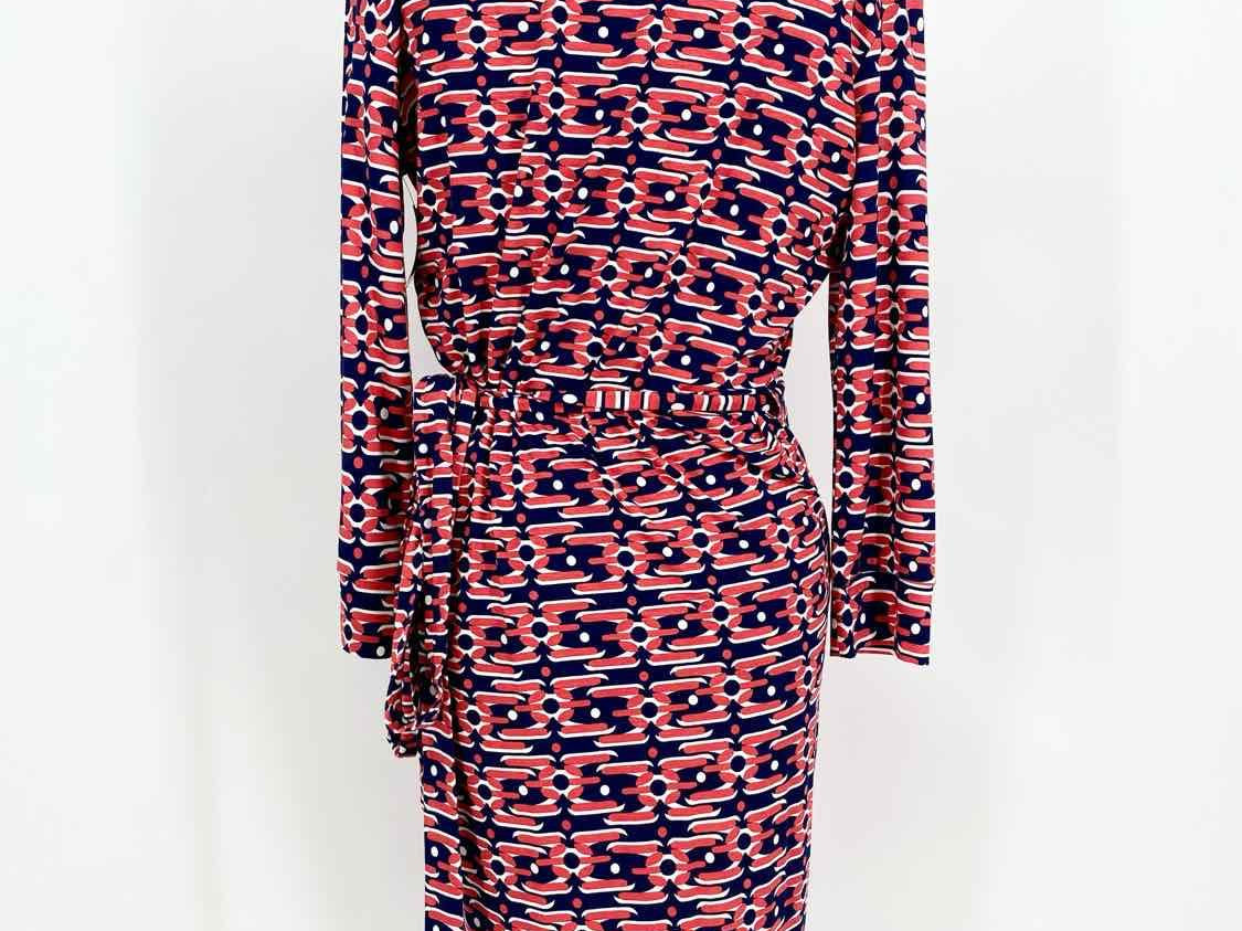 Felicity&Coco Women's Red/Blue Wrap Abstract Size M Dress - Article Consignment