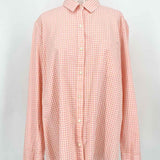 GAP Women's Pink/White Button Up Gingham Size XL Long Sleeve - Article Consignment