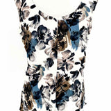 MARNI Size 6 Brown/Teal Acetate Blend Floral Tank Sleeveless - Article Consignment