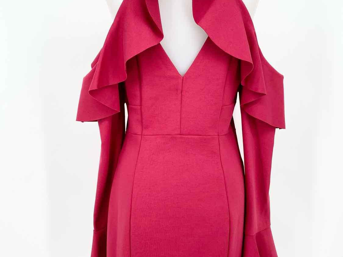 Free People Women's Cranberry cold shoulder Ruffled Size S Dress - Article Consignment