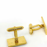 Christian Dior Metal Gold Tone Rectangle Cuff Links - Article Consignment