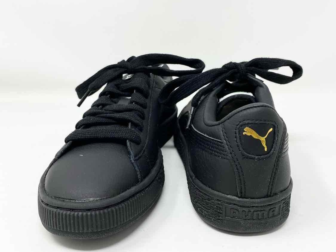 Puma Women's Basket Black Lace-up Leather Size 8 Sneakers - Article Consignment