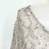 7 for all mankind Women's Light Gray Oversized Silk Sheer Snake Print Sleeveless - Article Consignment