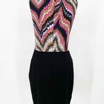 Trina Turk Women's Black/Pink Sleeveless Chevron Size 4 Dress - Article Consignment