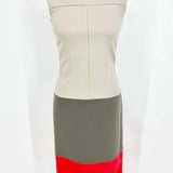 Diane Von Furs Size S Gray/Red sheath Color Block Dress - Article Consignment