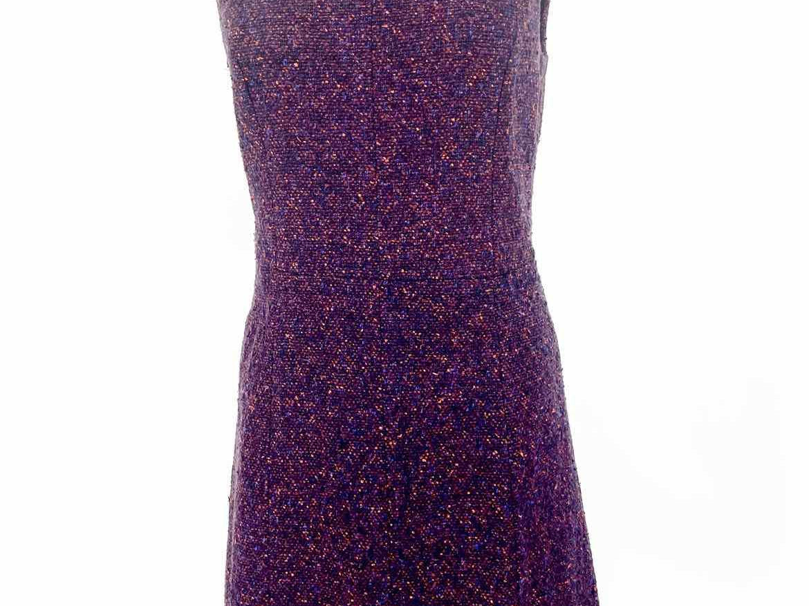 Theory Size 4 Purple sheath Tweed Dress - Article Consignment