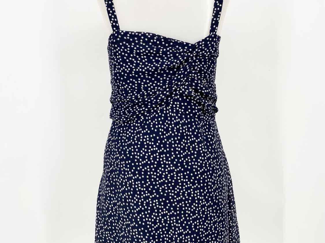 J Crew Women's Navy/Ivory Sleeveless Dots Size 2 Dress - Article Consignment