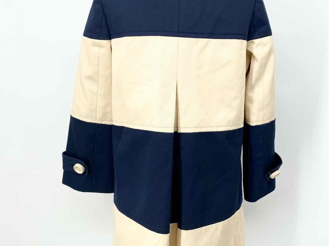 Kate Spade Women's Nera Navy/Tan Stripe Size XS Coat - Article Consignment