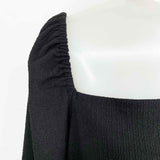 Madewell Women's Black Square Neck Size XXL Long Sleeve - Article Consignment