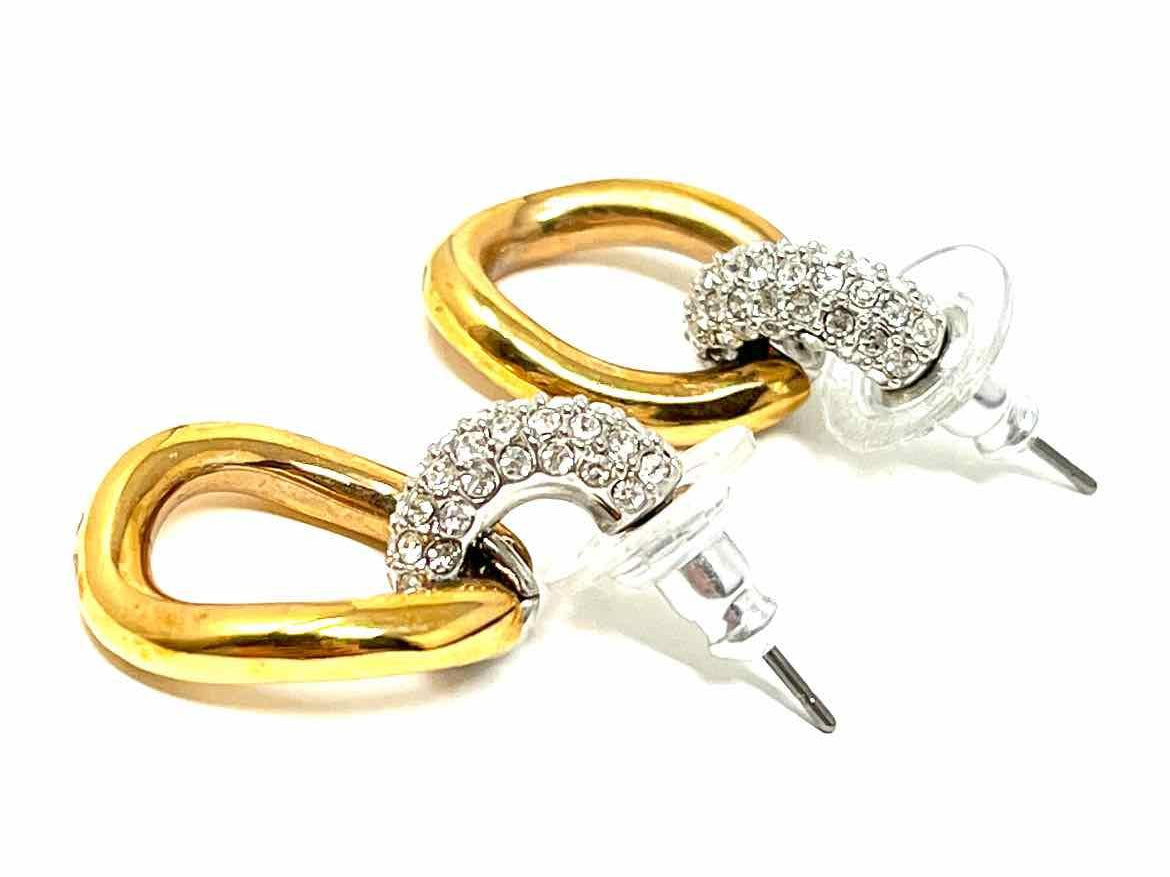 Swarovski Metal Silver/Gold Tone PAVE Earrings - Article Consignment