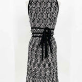 MISSONI Women's White/Black Rayon Blend Knit Sleeveless Size S Dress - Article Consignment