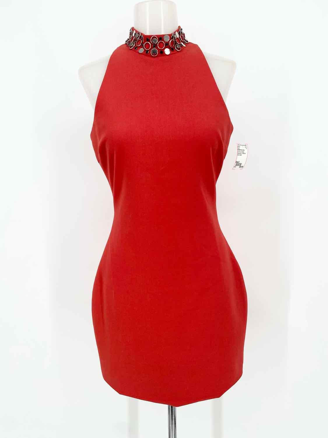 Elizabeth and James Women's Orange Sleeveless Embelished Size 6 Dress - Article Consignment