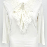 Cabi Size L Ivory Lace Long Sleeve - Article Consignment