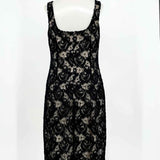 David Meister Size 8 Black sheath Lace Dress - Article Consignment