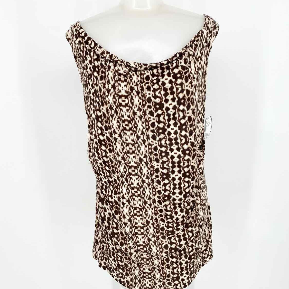 MaxMaraWEEKEND Women's brown/White Viscose Animal Print Size L Sleeveless - Article Consignment