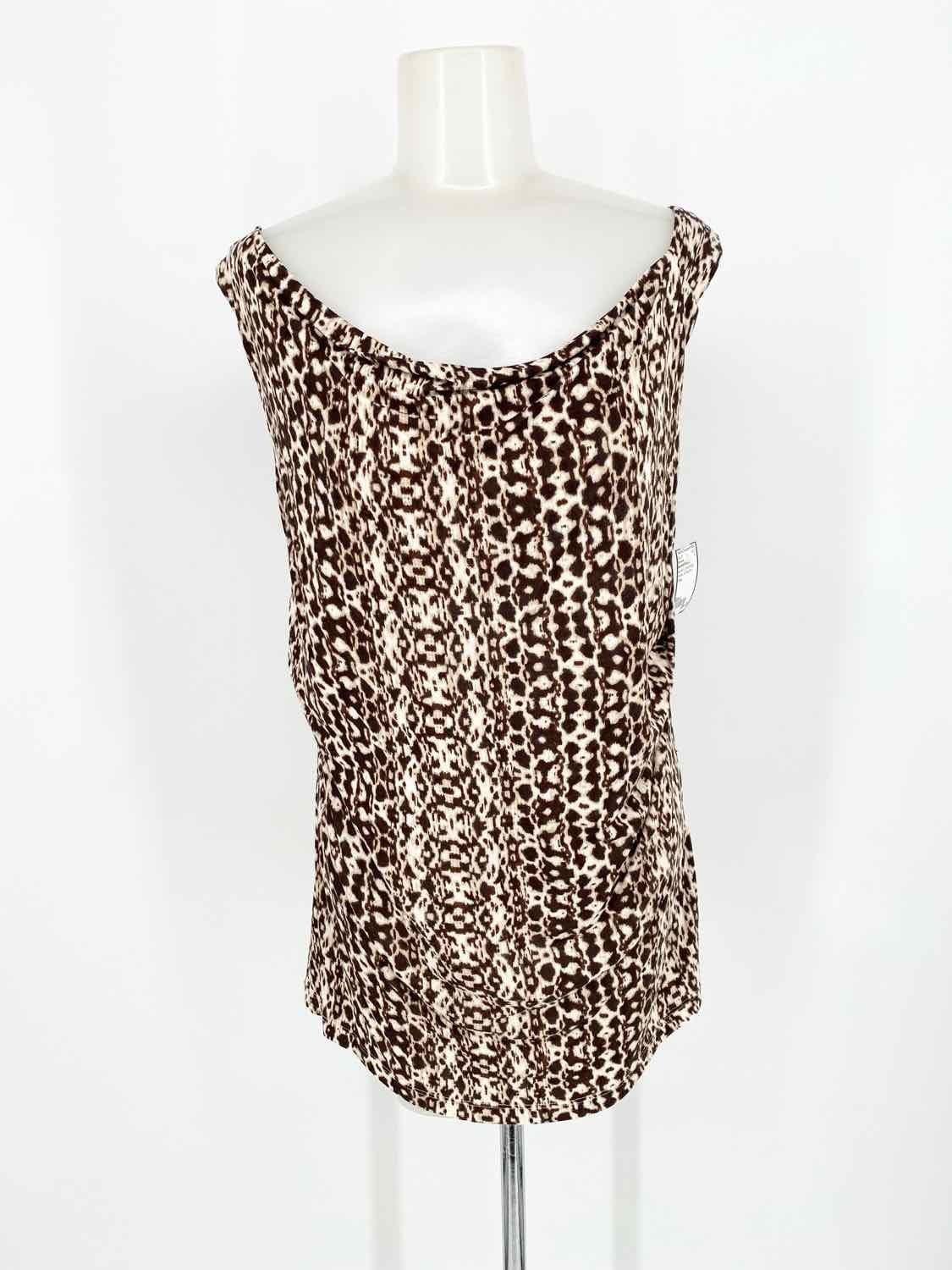 MaxMaraWEEKEND Women's brown/White Viscose Animal Print Size L Sleeveless - Article Consignment