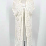 Eileen Fisher Women's White Long Cotton Lace Knit Lagenlook Size XL Vest - Article Consignment