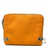 rafe New York Leather Orange Color Block Clutch - Article Consignment