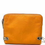 rafe New York Leather Orange Color Block Clutch - Article Consignment