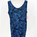 soprano Women's Blue/Black Tank Abstract Size L Sleeveless - Article Consignment