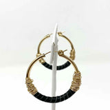 14K Gold-filled Gold/Black Hoops Wrapped Earrings - Article Consignment