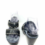 Calleen Cordero Women's Navy Slide Leather Studded Platform Size 9 Sandals - Article Consignment