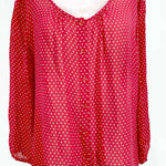Boden Size 20 Pink/White Button Up Polka Dot Long Sleeve - Article Consignment