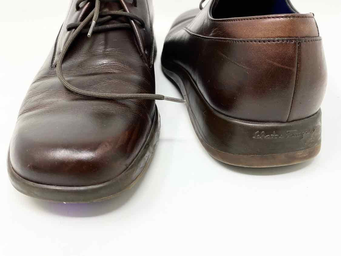 Salvatore Ferragamo Men's Brown Lace-up Shoe Size 8 Loafers - Article Consignment